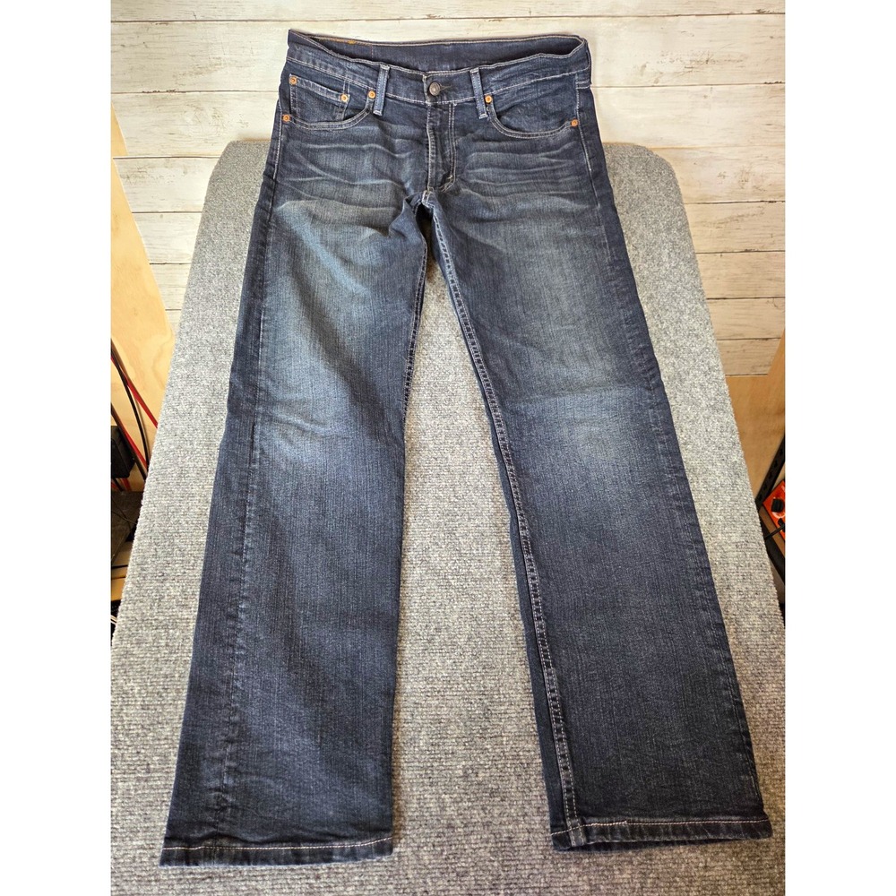 Levis 505 Regular Fit Mens Jeans 33x32 Dark Wash Stretch Straight Leg 00505-7330